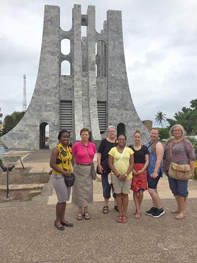 Study tour participants visit the Nkrumah Memorial Park in Accra